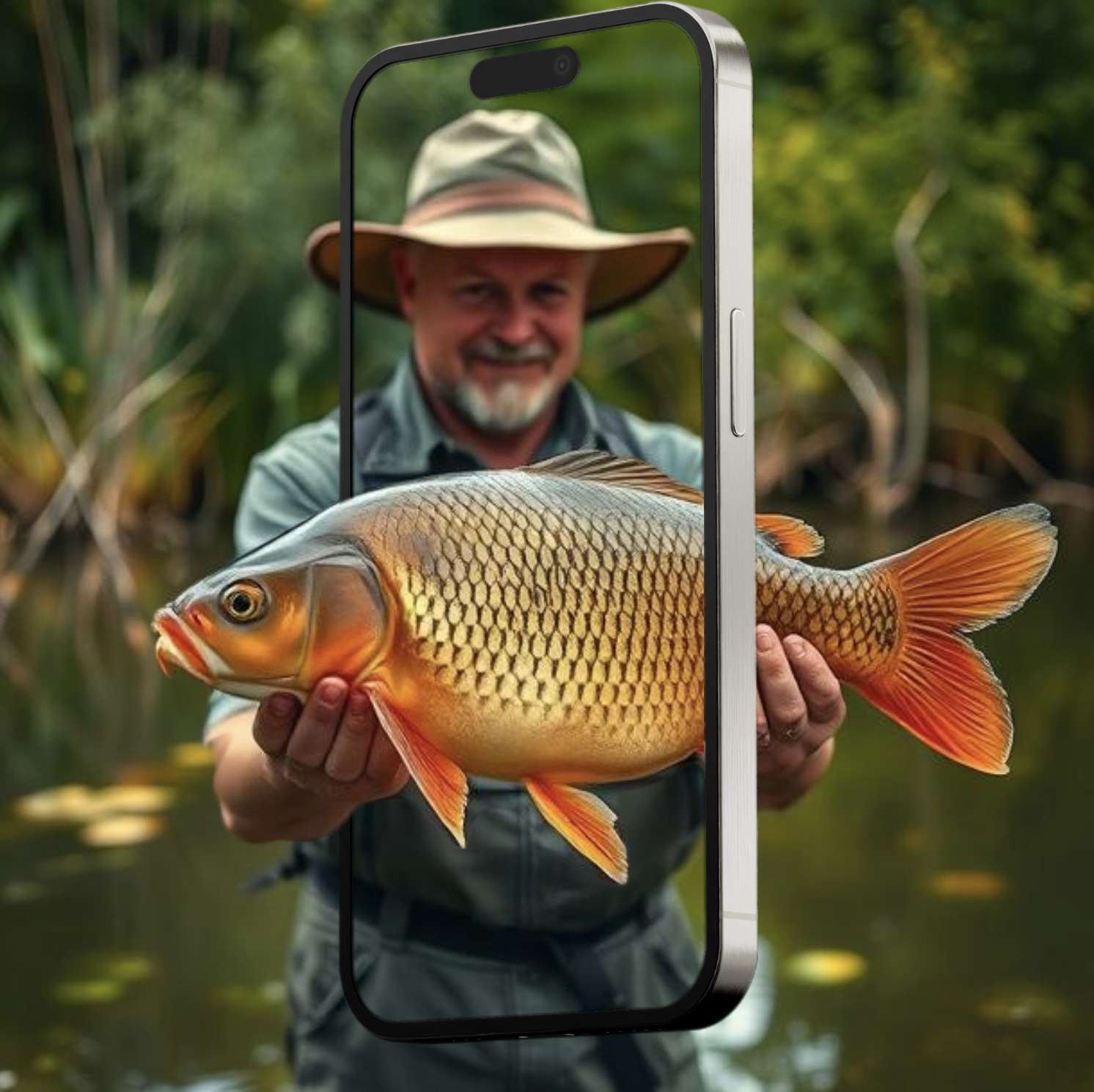 Man holding fresh fish